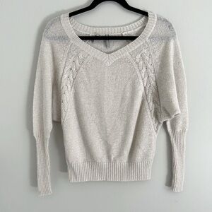 Guess Cream Metallic Knit Sweater